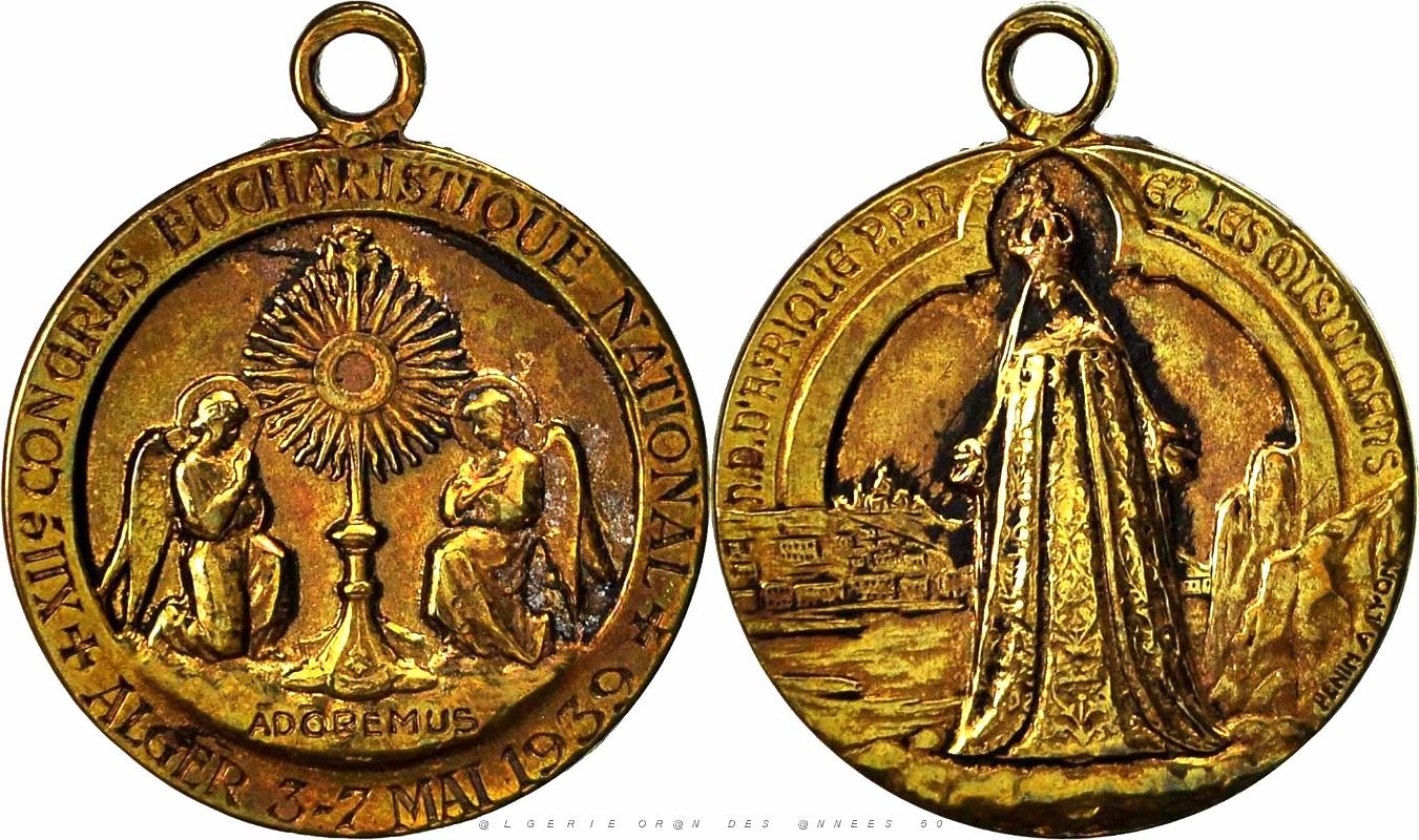 MEDAILLES D AFN 238 Medaille congres eucharistique Alger 1930.jpg